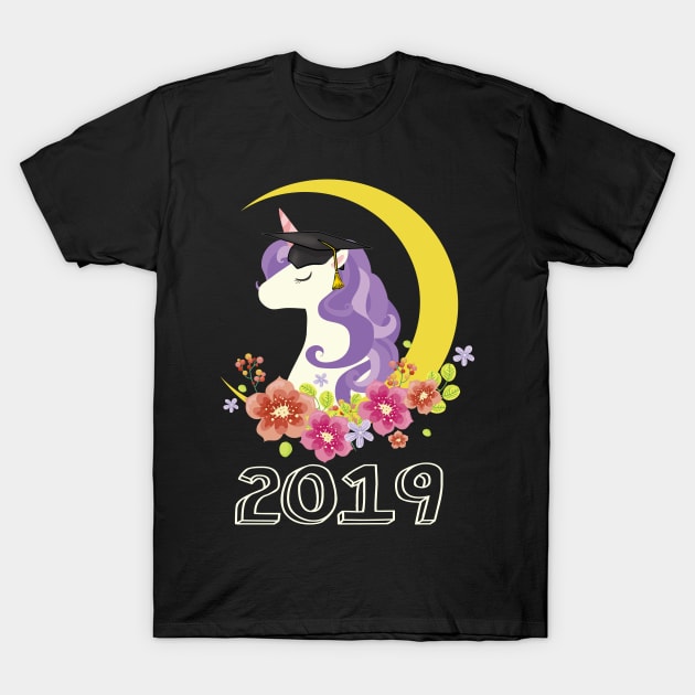 Kids 2019 Graduation Cap Unicorn Shirt Gift for Kindergarten Girl T-Shirt by crosszcp2